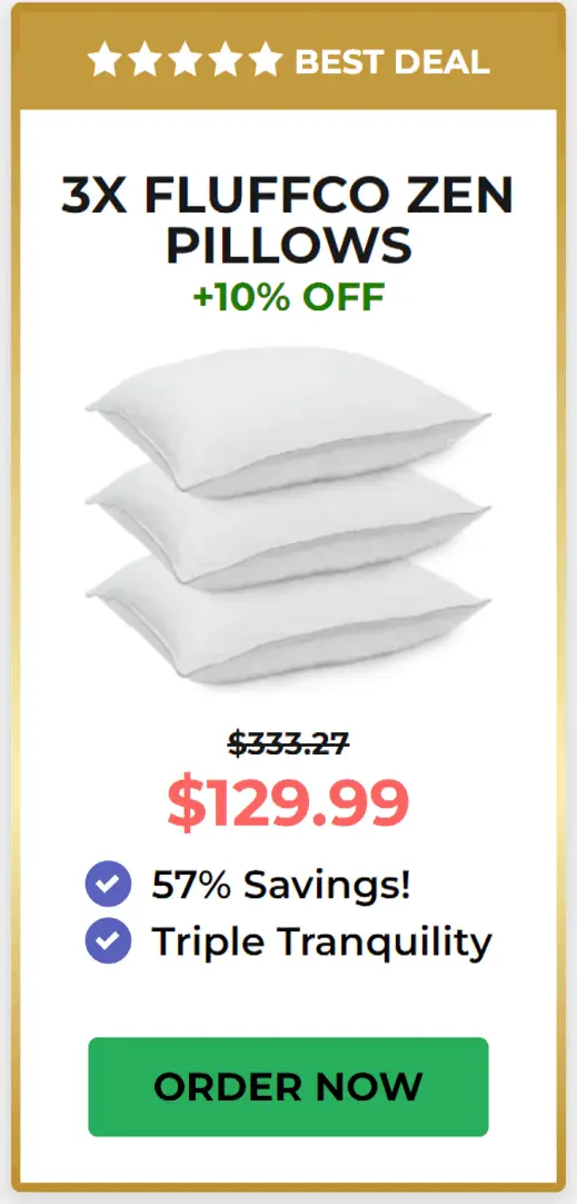 FluffCo Zen Pillow best price offer